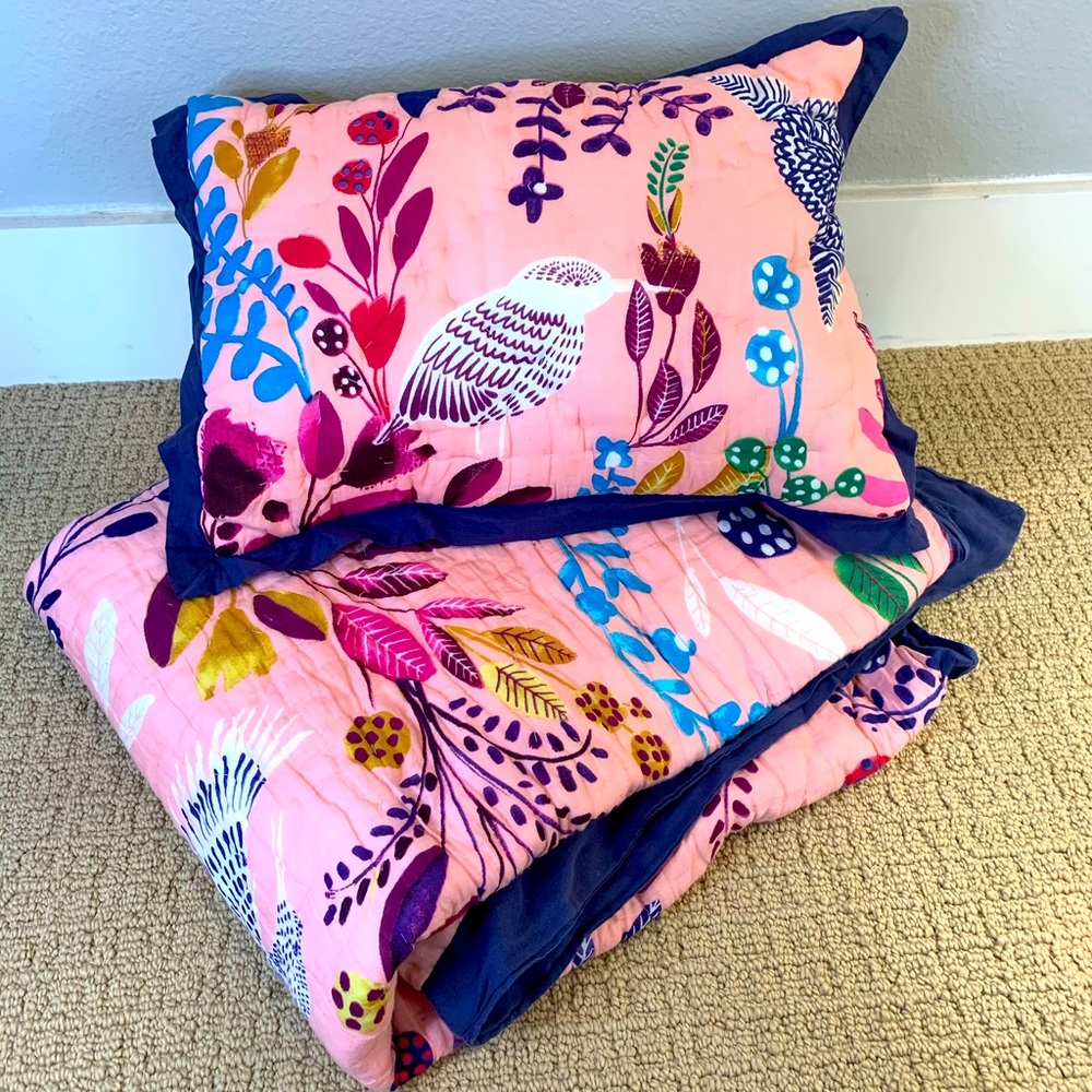 Anthropologie Crib/Toddler Bed quilt set
